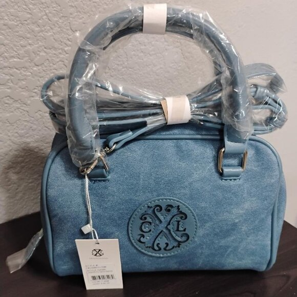 CXL by Christian Lacroix Jasper PU Denim Satchel – Light Denim NWT - Picture 1 of 9